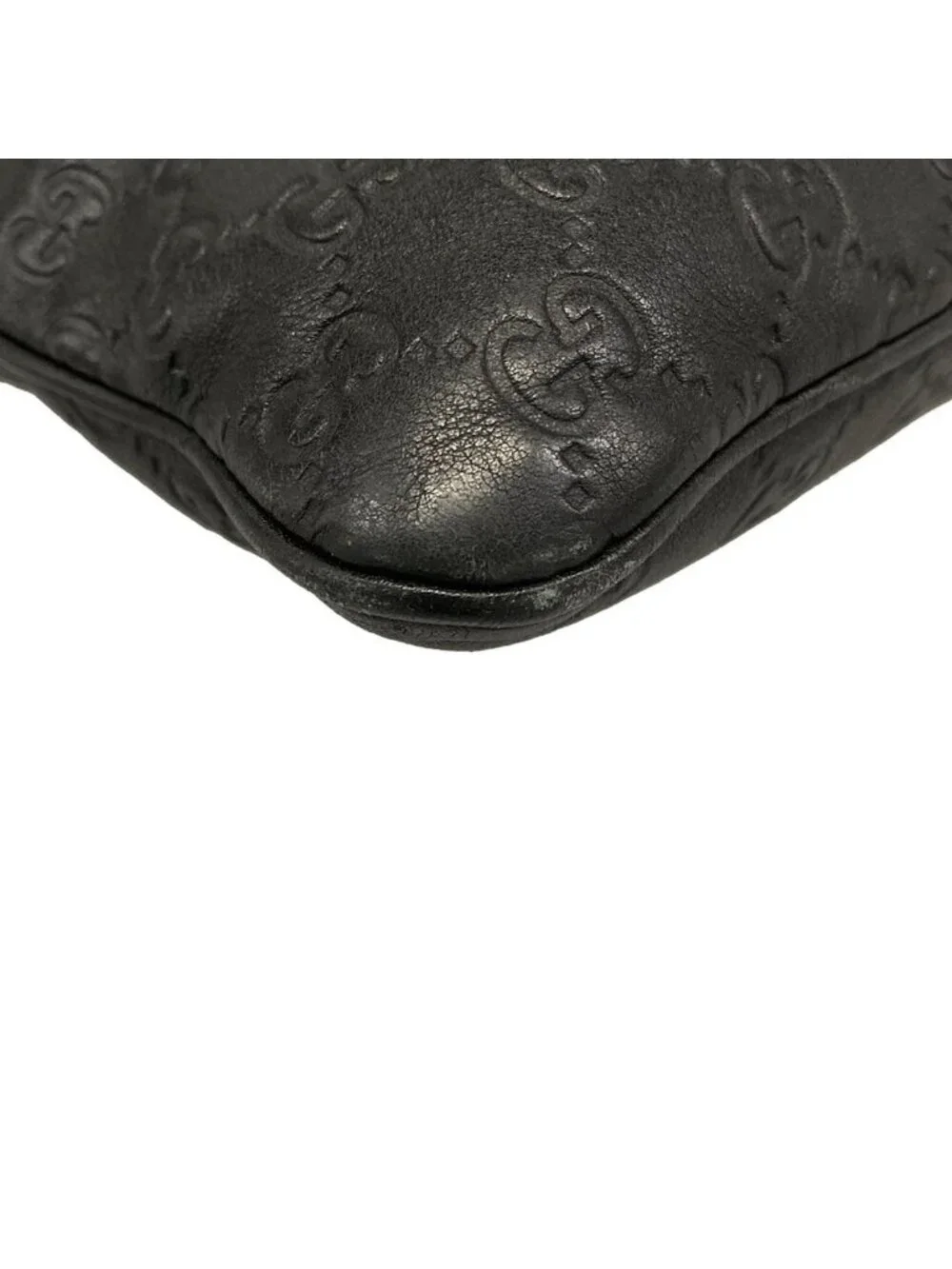 Gucci Shoulder Bag Guccissima Line Black Leather